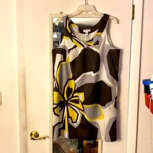 Color block, yellow, white and black shift dress size large from Calvin Klein.